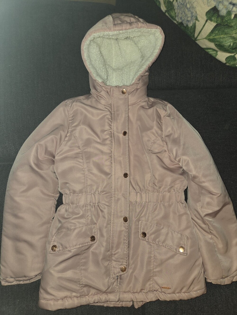 Tahari Girl's Hooded Pink Coat Size 12
